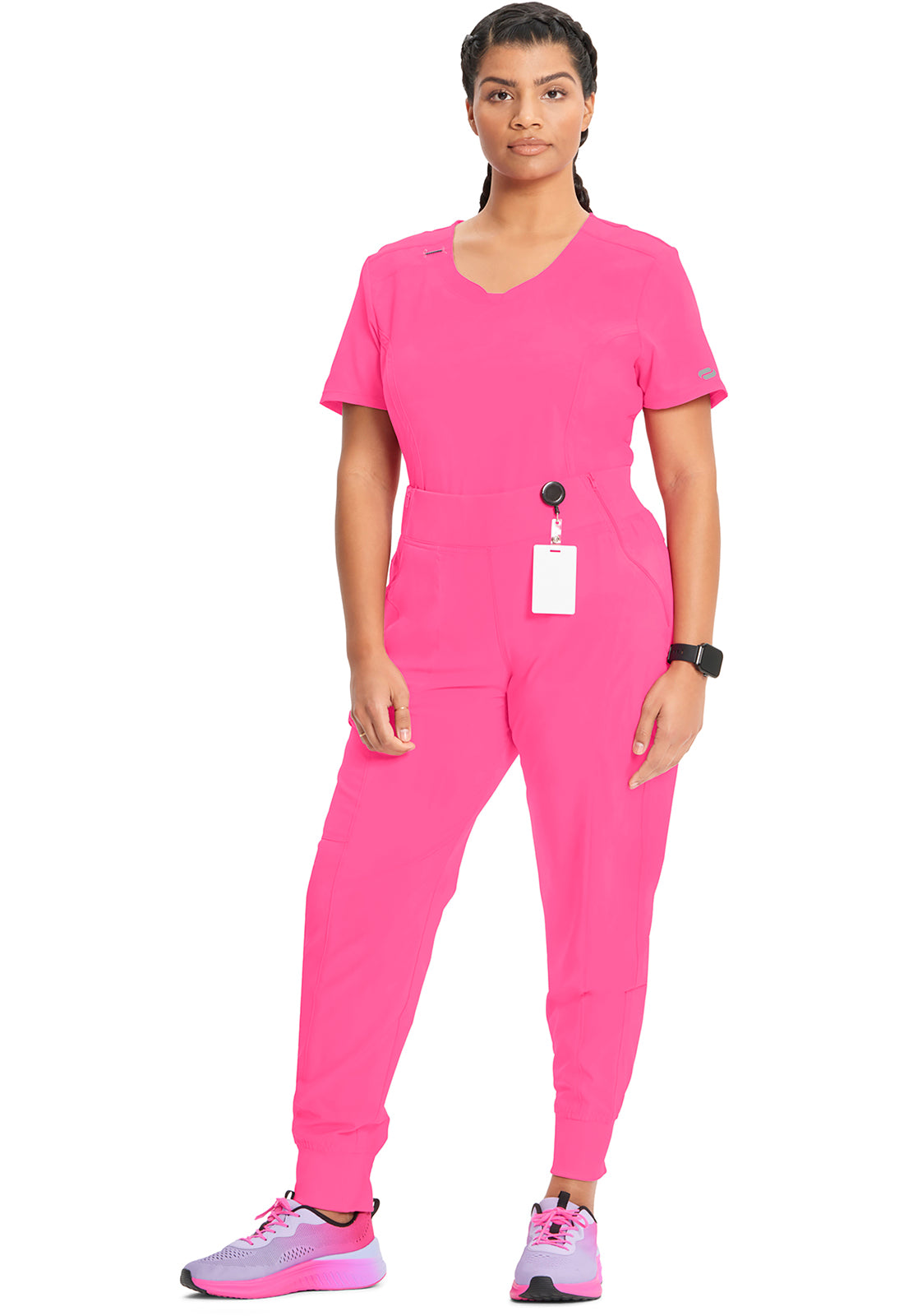 Infinity CK110A Women's Mid Rise Scrub Joggers Carmine Pink