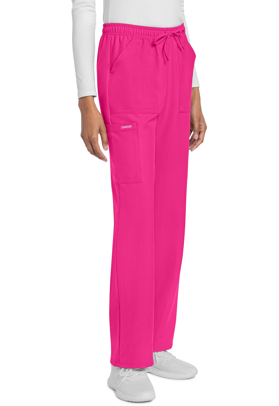 Workwear Originals Ultra CK272A Women's Mid Rise Drawstring Trouser Cargo Scrub Pants Electric Pink