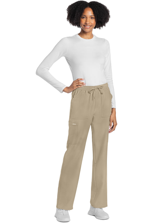 Workwear Originals Ultra CK272A Women's Mid Rise Drawstring Trouser Cargo Scrub Pants Khaki