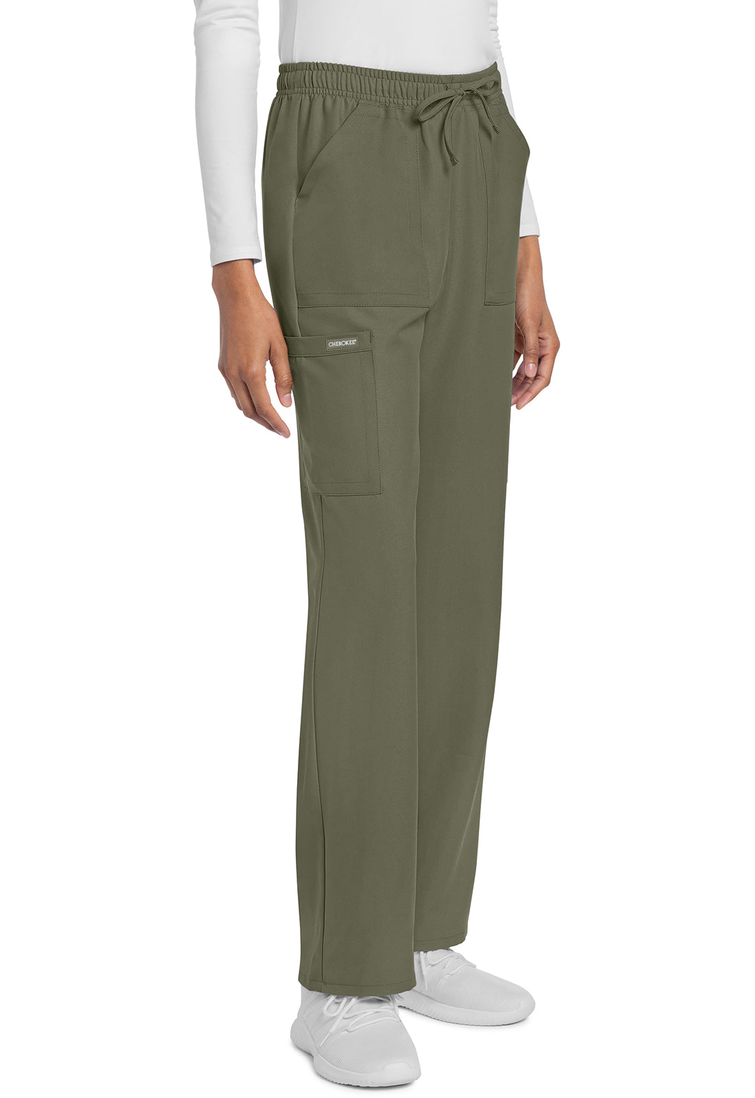 Workwear Originals Ultra CK272A Women's Mid Rise Drawstring Trouser Cargo Scrub Pants Olive