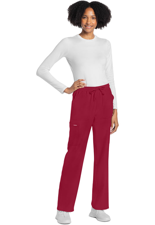 Workwear Originals Ultra CK272A Women's Mid Rise Drawstring Trouser Cargo Scrub Pants Red