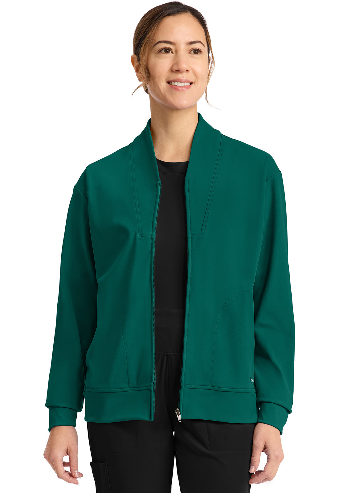 Cherokee Achieve CK353 Women's Zip-Up Warm-Up Jacket Hunter – Med