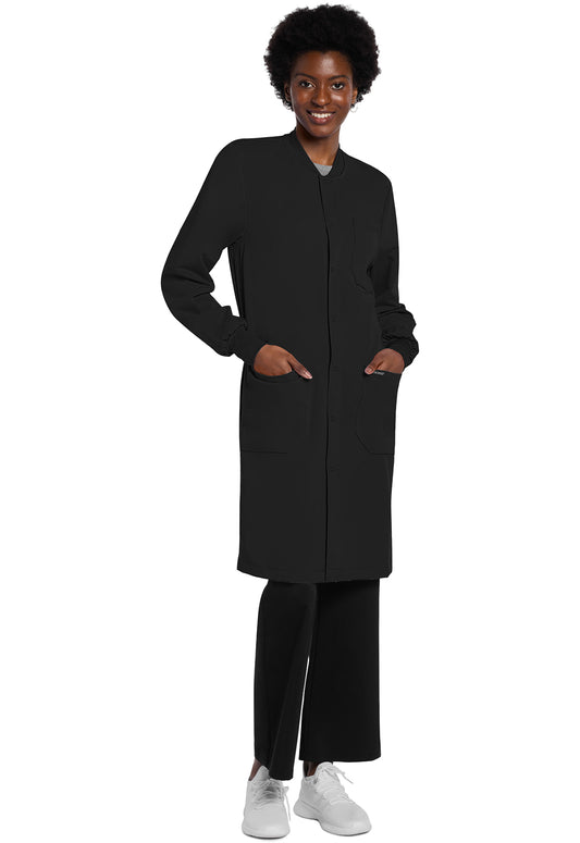 Project Lab CK402A Unisex 40" Snap Front Lab Coat Black