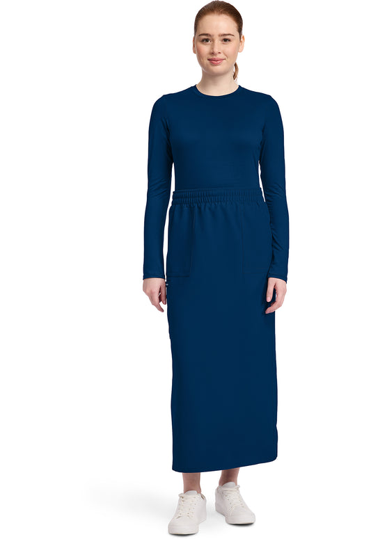 Workwear Originals Ultra CK564A Women's 3-Pocket Elastic Waist Scrub Skirts Navy