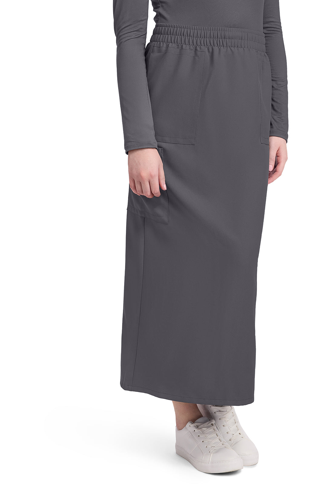 Workwear Originals Ultra CK564A Women's 3-Pocket Elastic Waist Scrub Skirts Pewter