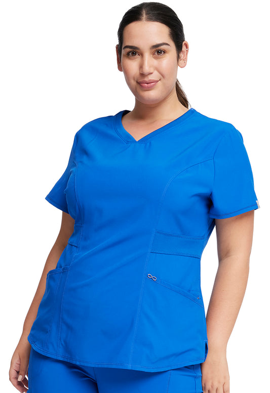 Classics CK623A V-Neck Top Royal Model Image Right Side | Infinity