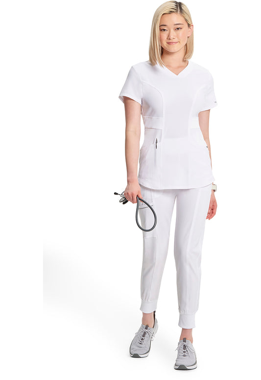 Infinity CK623A Women's V-Neck Scrub Top White