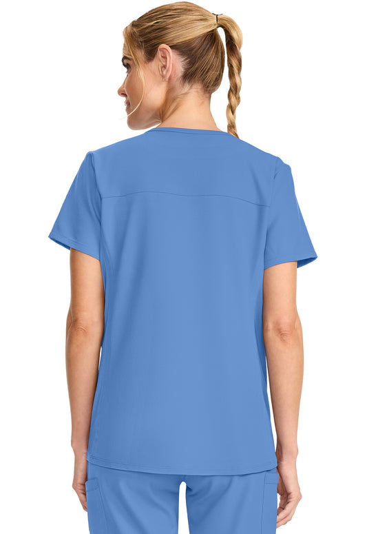 Originals Ultra CK701A Maternity Mock Wrap V-Neck Top Ciel Blue Image