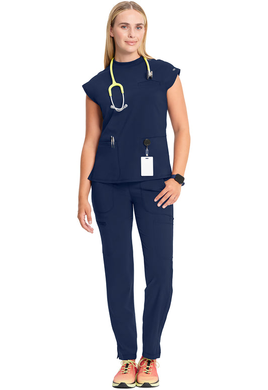 Infinity CK742A Women's Mock Neck Scrub Top Navy