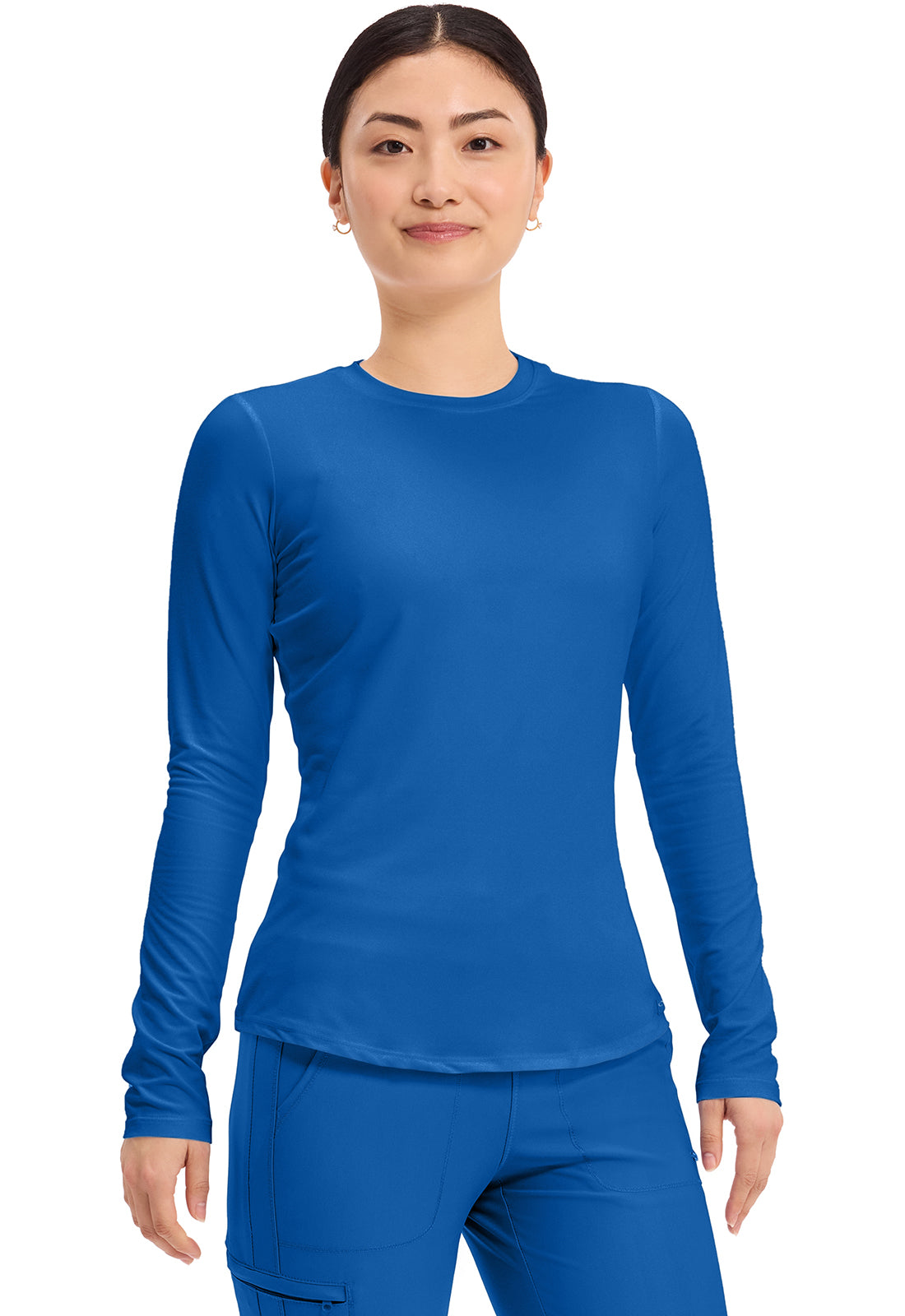 Basics CK773 Women's Long Sleeve Underscrub Knit Tee Royal