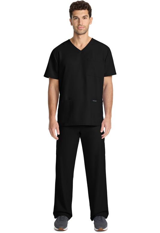 Workwear Originals Ultra CK783A Men's 3-Pocket V-Neck Scrub Top Black