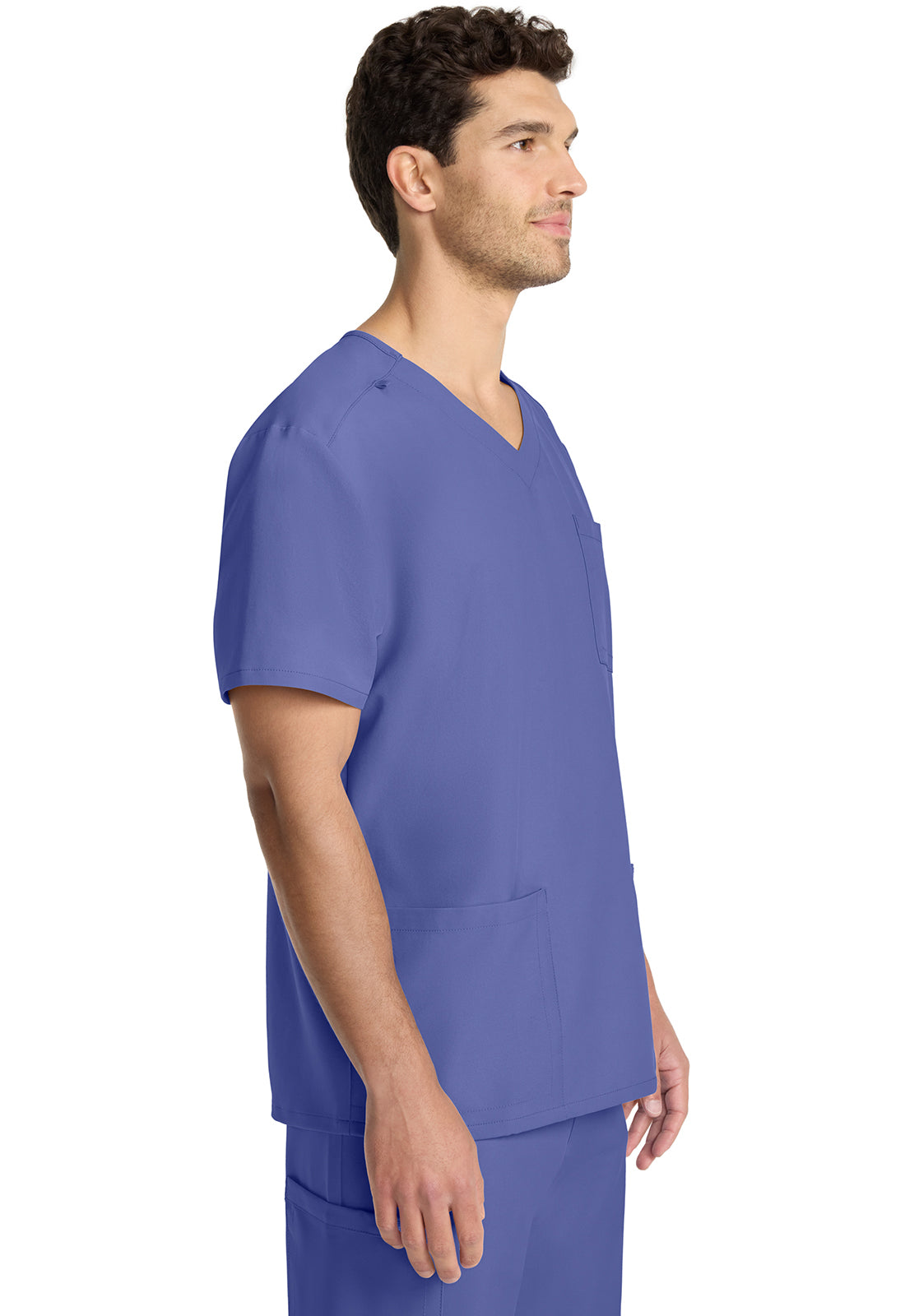 Workwear Originals Ultra CK783A Men's 3-Pocket V-Neck Scrub Top Ciel Blue