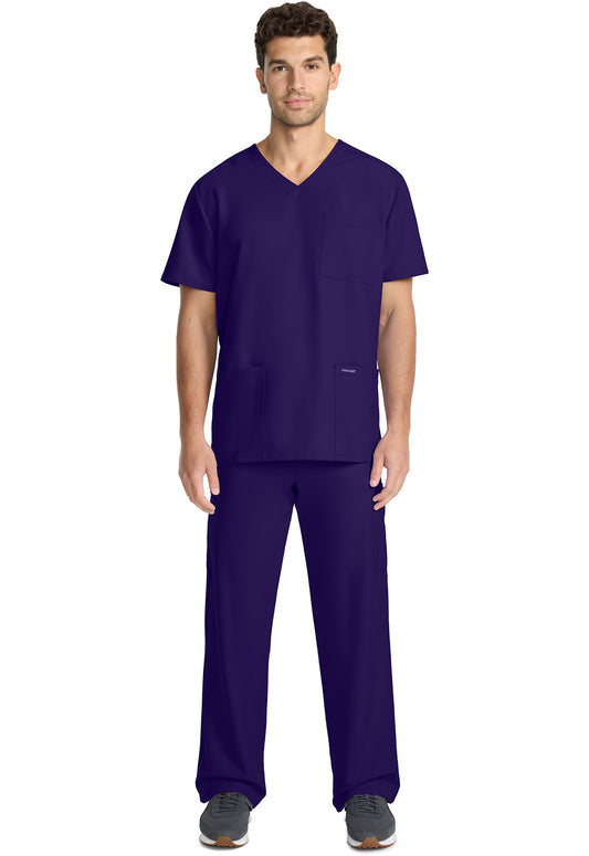 Workwear Originals Ultra CK783A Men's 3-Pocket V-Neck Scrub Top Grape