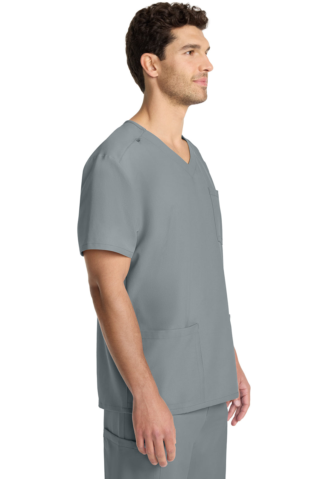 Workwear Originals Ultra CK783A Men's 3-Pocket V-Neck Scrub Top Grey