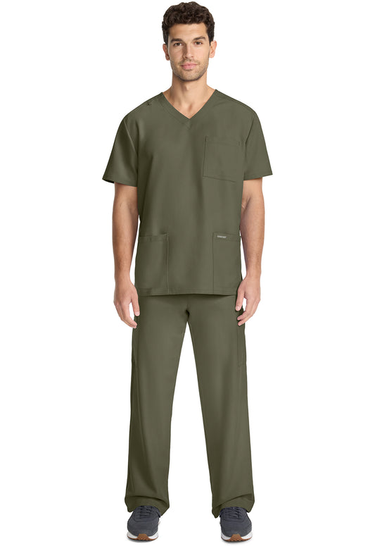 Workwear Originals Ultra CK783A Men's 3-Pocket V-Neck Scrub Top Olive
