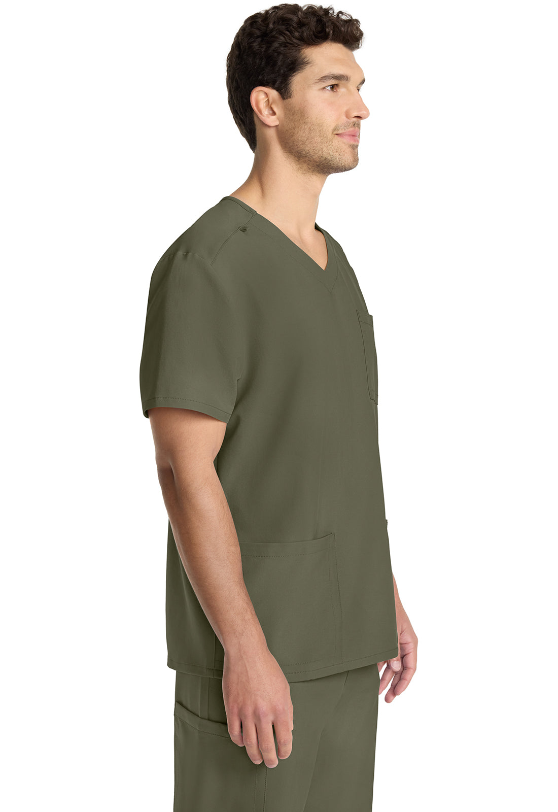 Workwear Originals Ultra CK783A Men's 3-Pocket V-Neck Scrub Top Olive