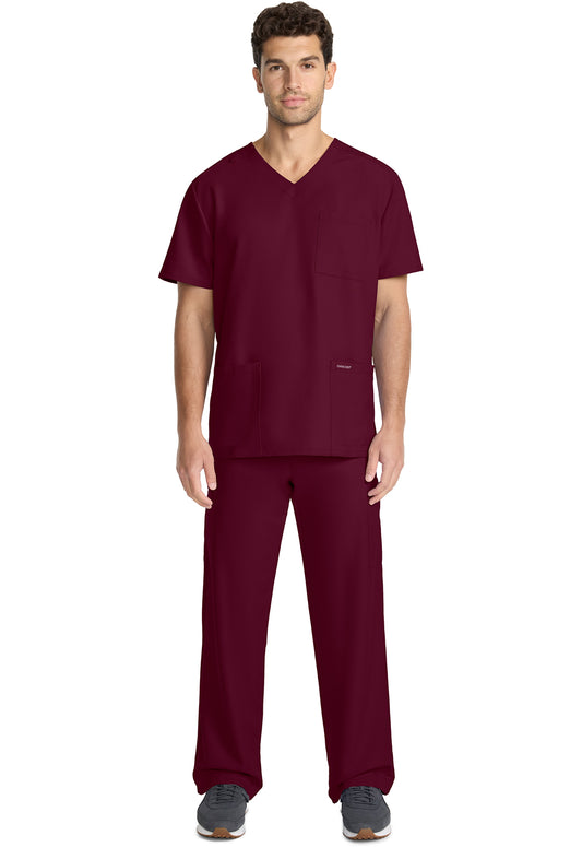 Workwear Originals Ultra CK783A Men's 3-Pocket V-Neck Scrub Top Wine