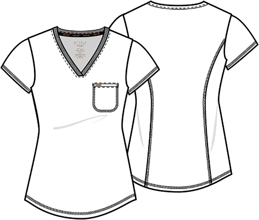 Form CK819 Women's Tuckable V-Neck Scrub Top Pewter