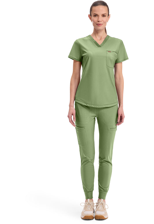 Form CK819 Women's Tuckable V-Neck Scrub Top Bright Sage
