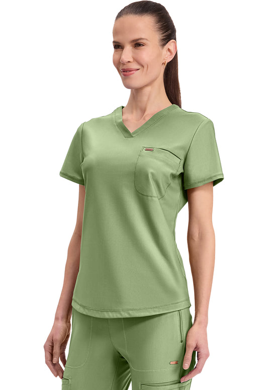 Form CK819 Tuckable V-Neck Top Bright Sage