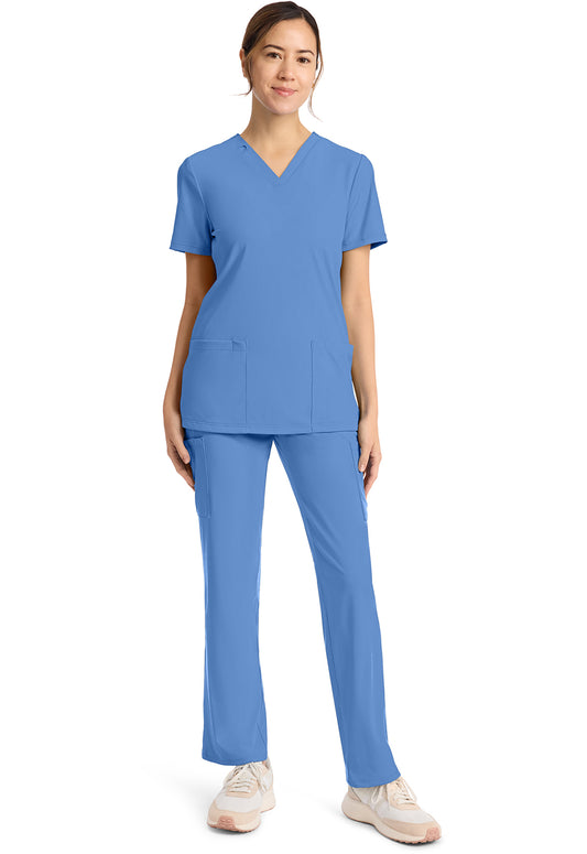 Achieve CK832 Women's 2-Pocket V-Neck Scrub Top Ciel