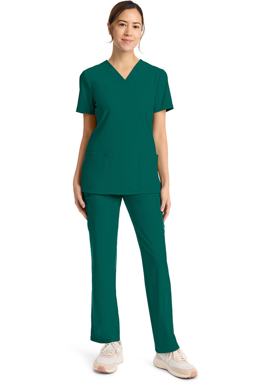 Achieve CK832 Women's 2-Pocket V-Neck Scrub Top Hunter