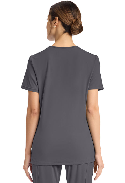 Achieve CK832 Women's 2-Pocket V-Neck Top Pewter Image
