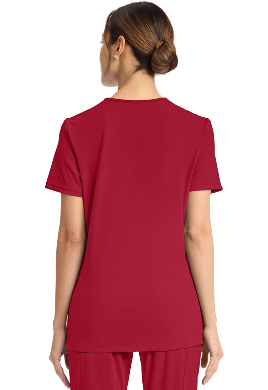 Achieve CK832 Women's 2-Pocket V-Neck Top Red Image