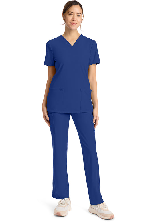 Achieve CK832 Women's 2-Pocket V-Neck Scrub Top Royal
