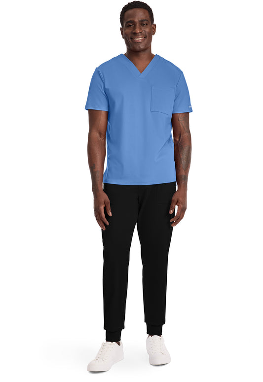Achieve CK834 Men's 1-Pocket Tuck-In Scrub Top Ciel