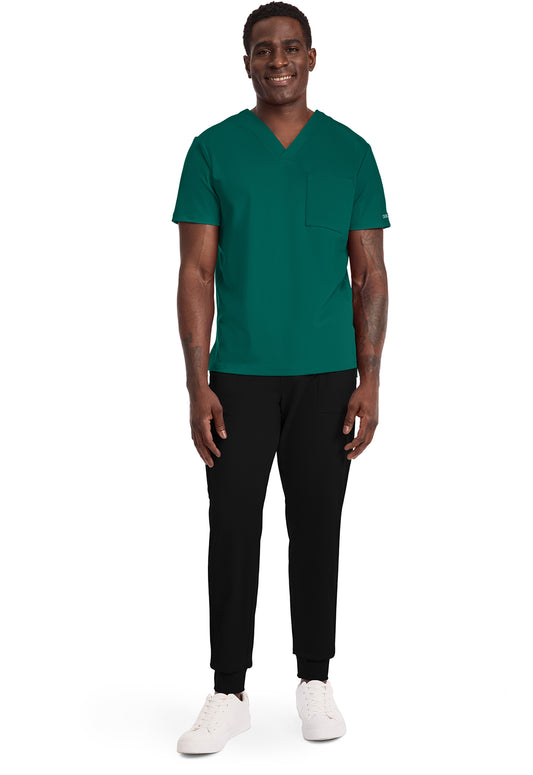 Achieve CK834 Men's 1-Pocket Tuck-In Scrub Top Hunter