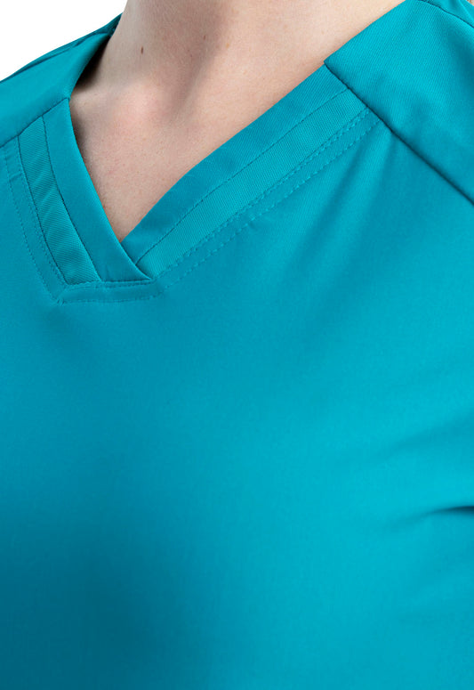 Form CK840 Women's V-Neck Scrub Top Teal Blue