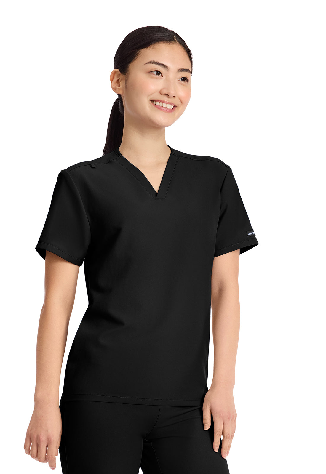Workwear Originals Ultra CK869A Unisex V-Neck No Pocket Scrub Top Black