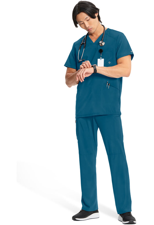 Infinity CK900A Men's V-Neck Scrub Top Caribbean Blue