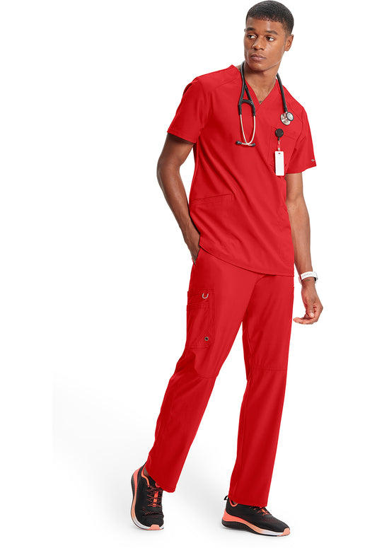Infinity CK900A Men's V-Neck Scrub Top Red