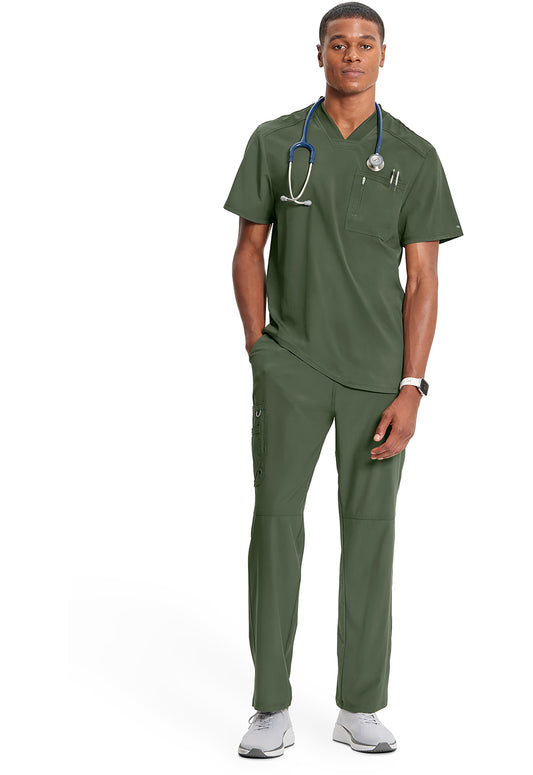 Infinity CK910A Men's Tuckable V-Neck Scrub Top Olive