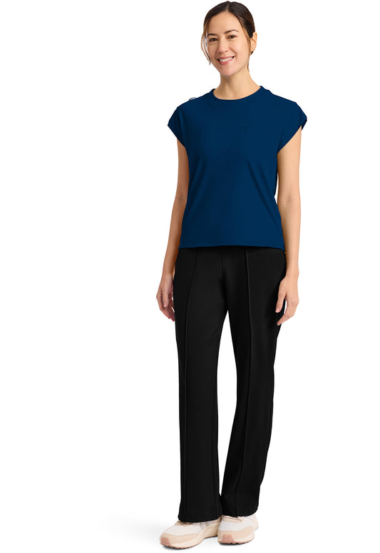 Achieve CK936 Women's 1-Pocket Crew Neck Scrub Top Navy