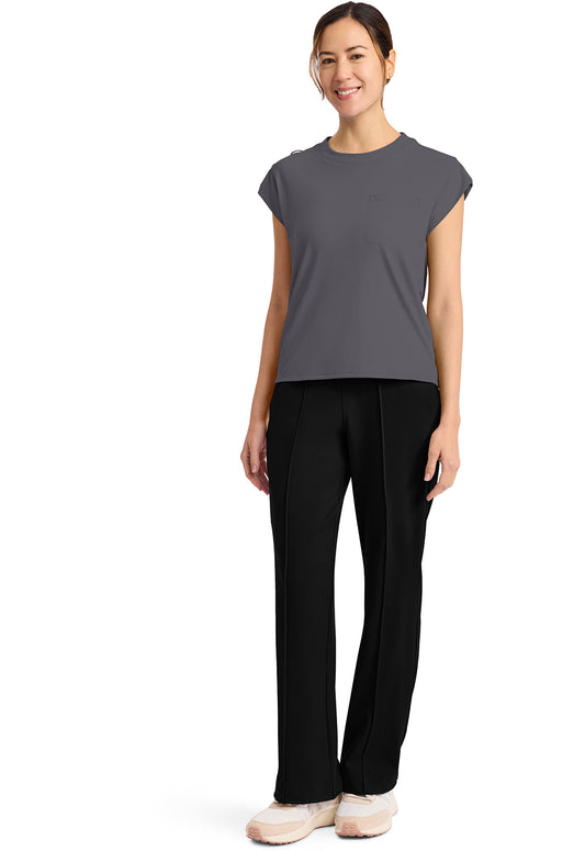 Achieve CK936 Women's 1-Pocket Crew Neck Scrub Top Pewter