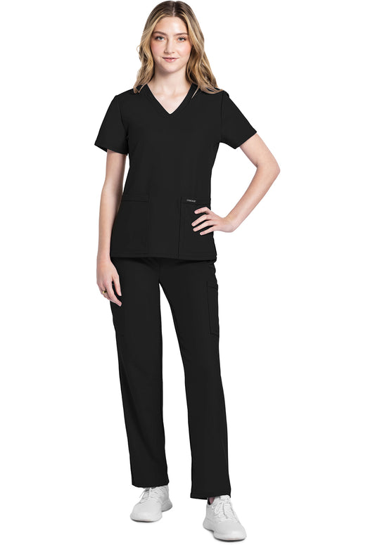 Workwear Originals Ultra CK953A Women's V-Neck Scrub Top Black
