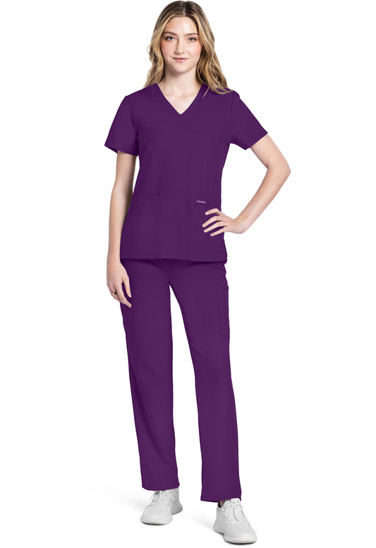 Workwear Originals Ultra CK953A Women's V-Neck Scrub Top Eggplant