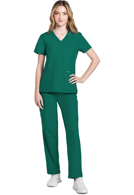 Workwear Originals Ultra CK953A Women's V-Neck Scrub Top Hunter Green