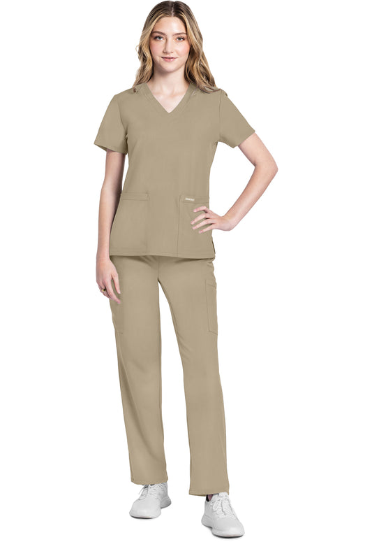 Workwear Originals Ultra CK953A Women's V-Neck Scrub Top Khaki