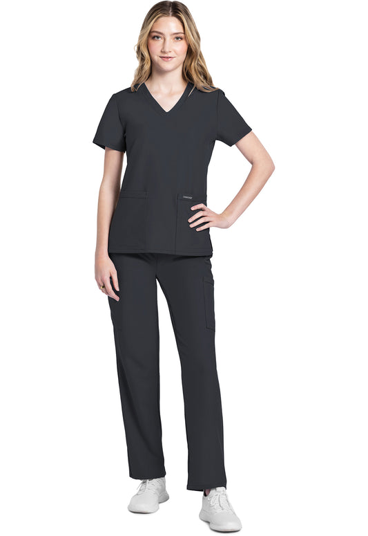 Workwear Originals Ultra CK953A Women's V-Neck Scrub Top Pewter
