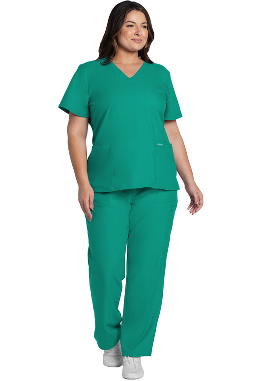 Workwear Originals Ultra CK953A Women's V-Neck Scrub Top Teal Blue