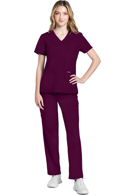 Workwear Originals Ultra CK953A Women's V-Neck Scrub Top Wine