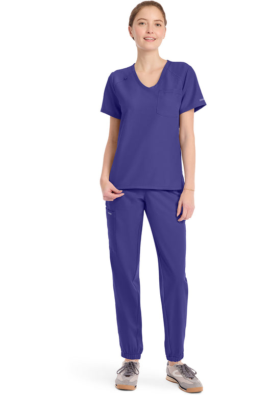 Workwear Originals Ultra CK954A Women's Tuck-in V-Neck Scrub Top Grape