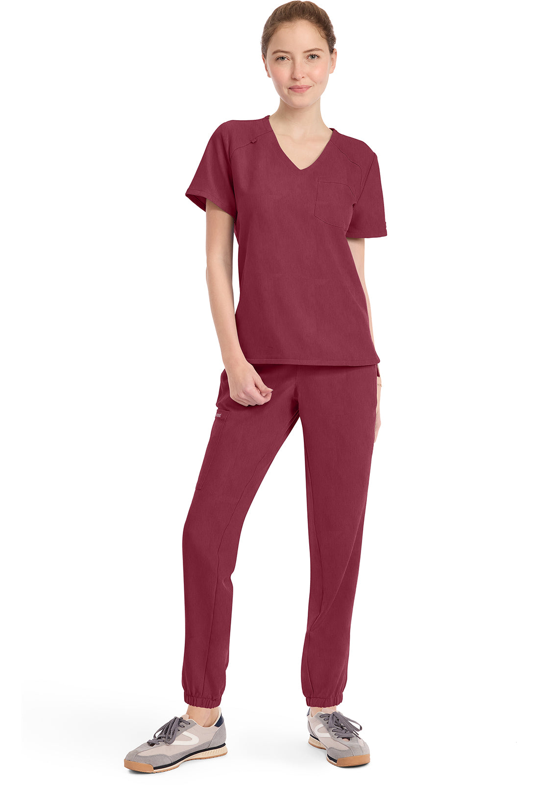 Originals Ultra CK954A Women's Tuck-in V-Neck Top Heather Cranberry