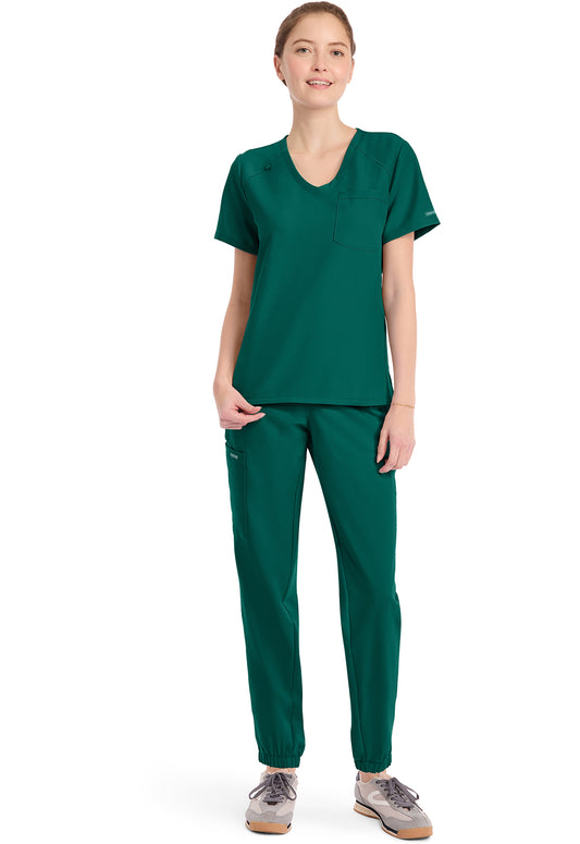 Workwear Originals Ultra CK954A Women's Tuck-in V-Neck Scrub Top Hunter Green