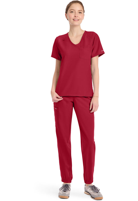 Workwear Originals Ultra CK954A Women's Tuck-in V-Neck Scrub Top Red
