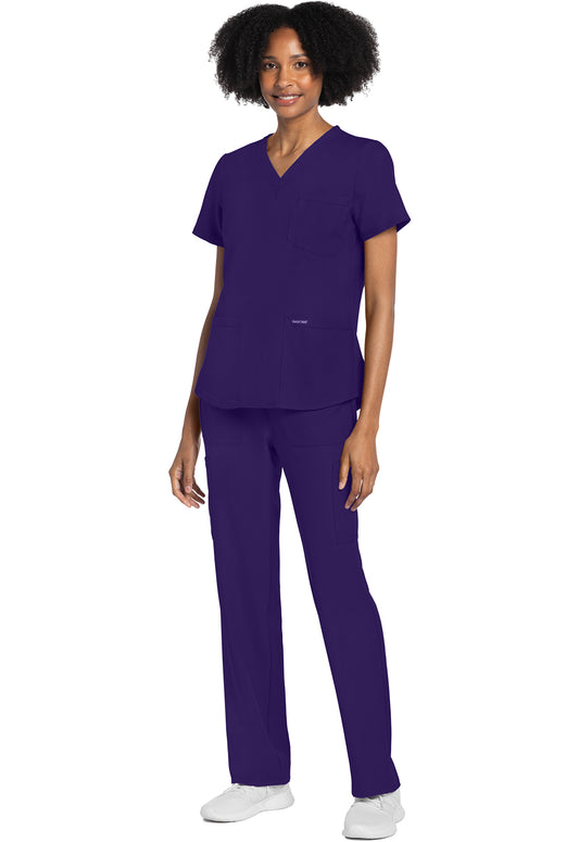 Workwear Originals Ultra CK961A Women's V-Neck Scrub Top Grape